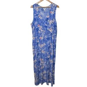 Old Navy Size XXL Blue Floral Maxi Dress
